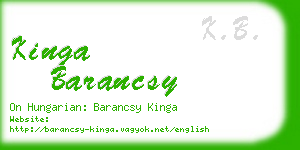 kinga barancsy business card